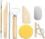 Picture of 8 Pieces Wooden Pottery Sculpting Clay Cleaning Tool Set, Includes Clay Cutting, Carving, Modeling, Trimming Tools, for Beginner Level